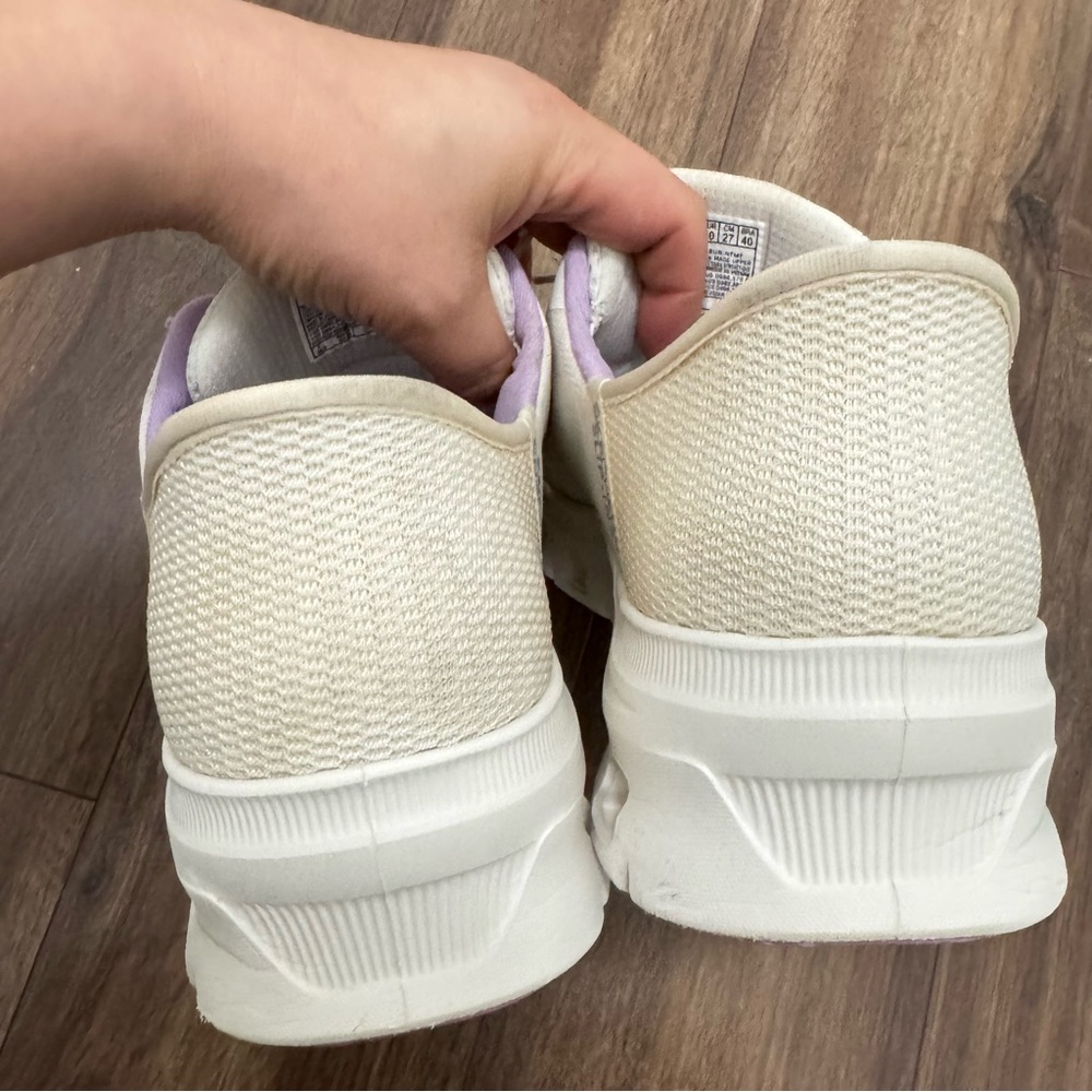 Skechers Women's Cream and Purple Slip-On Sneakers size10 - Picture 3 of 8